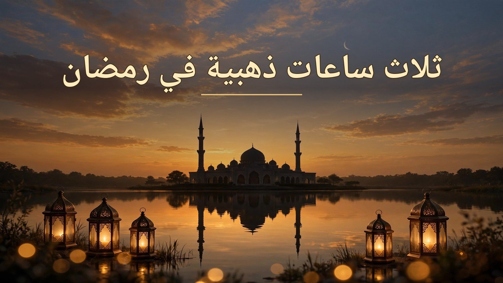 ثلاث ساعات ذهبية في رمضان